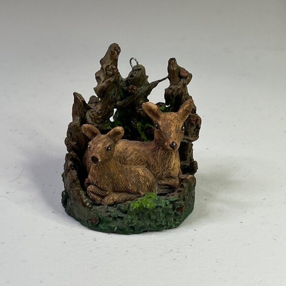 Silvestri Deer Christmas Ornament Fawn and Doe With Forest Design - Picture 5 of 10